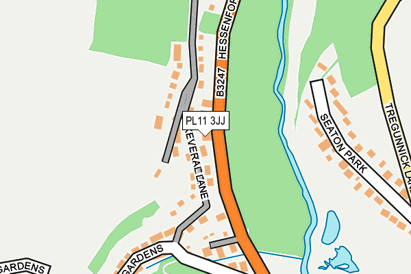 PL11 3JJ map - OS OpenMap – Local (Ordnance Survey)