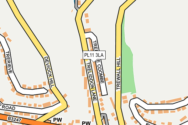 PL11 3LA map - OS OpenMap – Local (Ordnance Survey) PL11 3LA map - OS OpenMap – Local (Ordnance Survey)