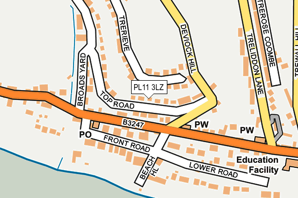 PL11 3LZ map - OS OpenMap – Local (Ordnance Survey) PL11 3LZ map - OS OpenMap – Local (Ordnance Survey)