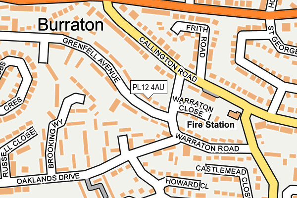 PL12 4AU map - OS OpenMap – Local (Ordnance Survey) PL12 4AU map - OS OpenMap – Local (Ordnance Survey)