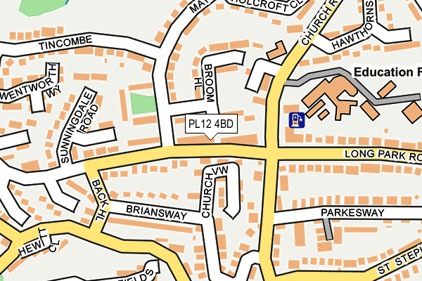 PL12 4BD map - OS OpenMap – Local (Ordnance Survey) PL12 4BD map - OS OpenMap – Local (Ordnance Survey)