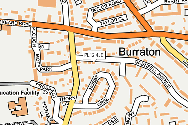 PL12 4JE map - OS OpenMap – Local (Ordnance Survey) PL12 4JE map - OS OpenMap – Local (Ordnance Survey)