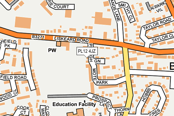 PL12 4JZ map - OS OpenMap – Local (Ordnance Survey) PL12 4JZ map - OS OpenMap – Local (Ordnance Survey)