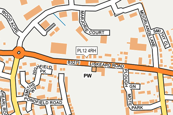 PL12 4RH map - OS OpenMap – Local (Ordnance Survey) PL12 4RH map - OS OpenMap – Local (Ordnance Survey)
