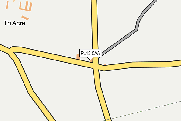 PL12 5AA map - OS OpenMap – Local (Ordnance Survey) PL12 5AA map - OS OpenMap – Local (Ordnance Survey)