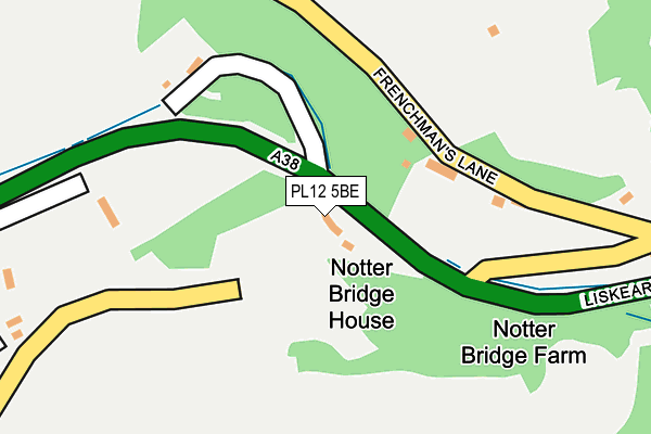 PL12 5BE map - OS OpenMap – Local (Ordnance Survey) PL12 5BE map - OS OpenMap – Local (Ordnance Survey)