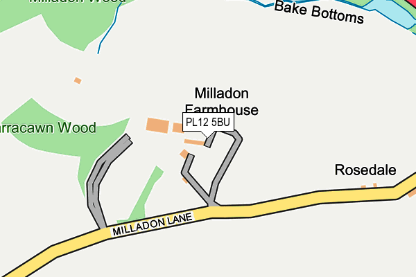 PL12 5BU map - OS OpenMap – Local (Ordnance Survey) PL12 5BU map - OS OpenMap – Local (Ordnance Survey)
