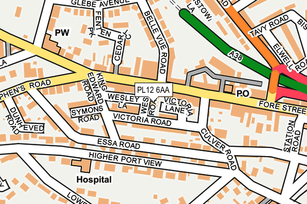 PL12 6AA map - OS OpenMap – Local (Ordnance Survey) PL12 6AA map - OS OpenMap – Local (Ordnance Survey)