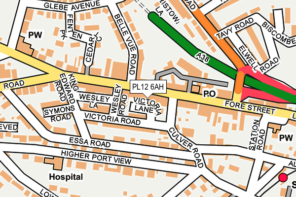 PL12 6AH map - OS OpenMap – Local (Ordnance Survey) PL12 6AH map - OS OpenMap – Local (Ordnance Survey)