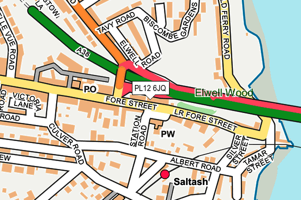 PL12 6JQ map - OS OpenMap – Local (Ordnance Survey) PL12 6JQ map - OS OpenMap – Local (Ordnance Survey)