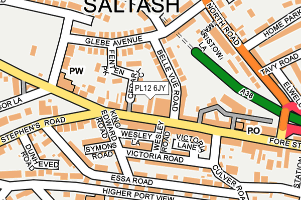 PL12 6JY map - OS OpenMap – Local (Ordnance Survey) PL12 6JY map - OS OpenMap – Local (Ordnance Survey)