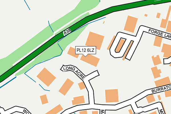 PL12 6LZ map - OS OpenMap – Local (Ordnance Survey) PL12 6LZ map - OS OpenMap – Local (Ordnance Survey)