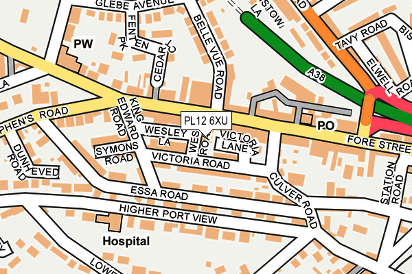 PL12 6XU map - OS OpenMap – Local (Ordnance Survey) PL12 6XU map - OS OpenMap – Local (Ordnance Survey)