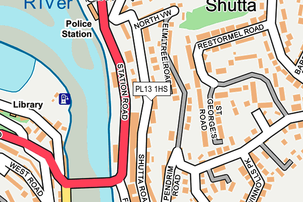 PL13 1HS map - OS OpenMap – Local (Ordnance Survey) PL13 1HS map - OS OpenMap – Local (Ordnance Survey)
