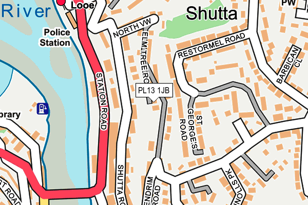PL13 1JB map - OS OpenMap – Local (Ordnance Survey) PL13 1JB map - OS OpenMap – Local (Ordnance Survey)