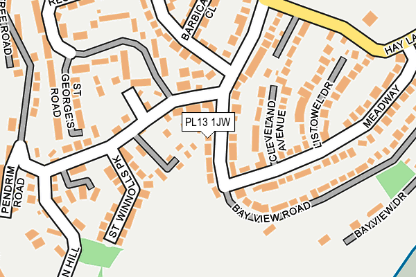 PL13 1JW map - OS OpenMap – Local (Ordnance Survey) PL13 1JW map - OS OpenMap – Local (Ordnance Survey)