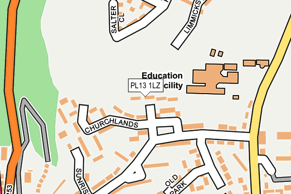 PL13 1LZ map - OS OpenMap – Local (Ordnance Survey) PL13 1LZ map - OS OpenMap – Local (Ordnance Survey)