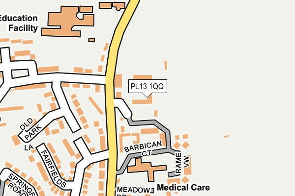 PL13 1QQ map - OS OpenMap – Local (Ordnance Survey) PL13 1QQ map - OS OpenMap – Local (Ordnance Survey)
