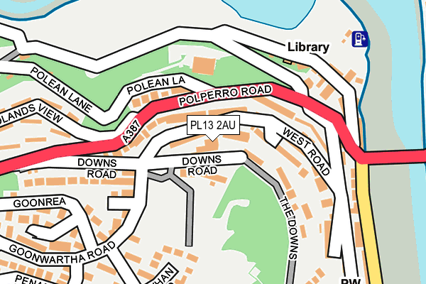 PL13 2AU map - OS OpenMap – Local (Ordnance Survey) PL13 2AU map - OS OpenMap – Local (Ordnance Survey)