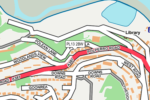 PL13 2BW map - OS OpenMap – Local (Ordnance Survey) PL13 2BW map - OS OpenMap – Local (Ordnance Survey)