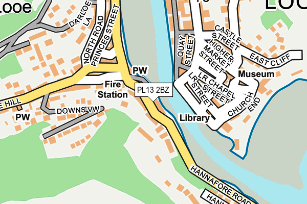 PL13 2BZ map - OS OpenMap – Local (Ordnance Survey) PL13 2BZ map - OS OpenMap – Local (Ordnance Survey)