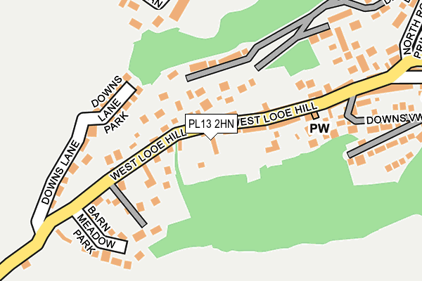 PL13 2HN map - OS OpenMap – Local (Ordnance Survey) PL13 2HN map - OS OpenMap – Local (Ordnance Survey)