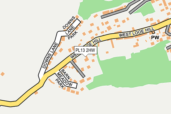 PL13 2HW map - OS OpenMap – Local (Ordnance Survey)