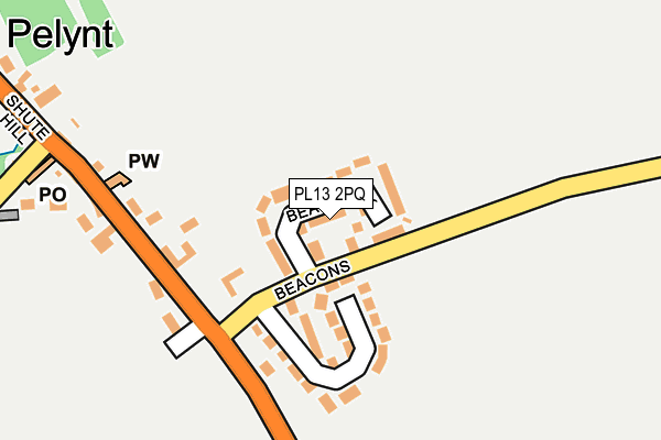 PL13 2PQ map - OS OpenMap – Local (Ordnance Survey) PL13 2PQ map - OS OpenMap – Local (Ordnance Survey)