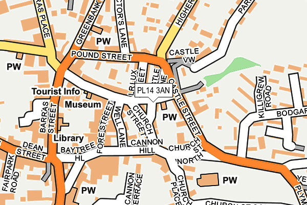 PL14 3AN map - OS OpenMap – Local (Ordnance Survey) PL14 3AN map - OS OpenMap – Local (Ordnance Survey)