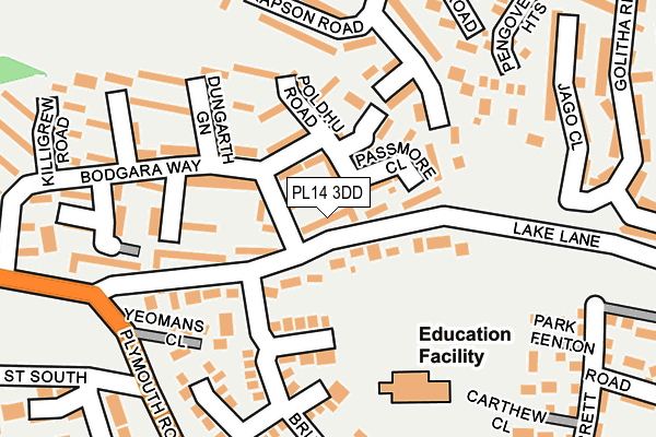 PL14 3DD map - OS OpenMap – Local (Ordnance Survey)