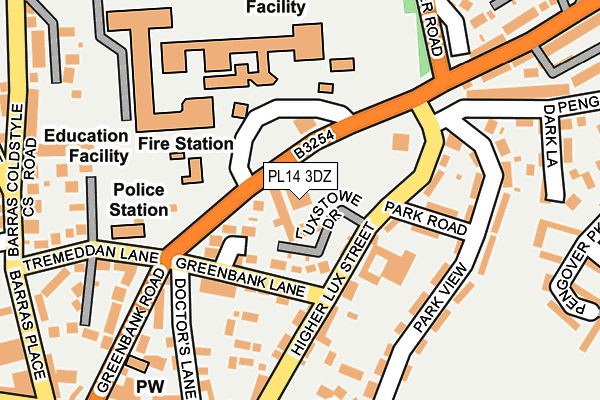 PL14 3DZ map - OS OpenMap – Local (Ordnance Survey) PL14 3DZ map - OS OpenMap – Local (Ordnance Survey)