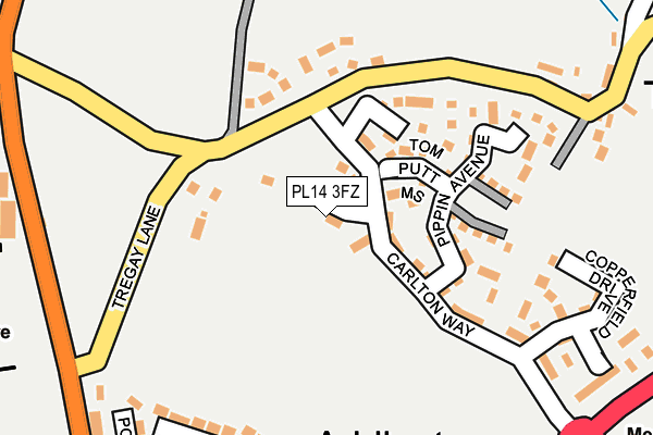 PL14 3FZ map - OS OpenMap – Local (Ordnance Survey) PL14 3FZ map - OS OpenMap – Local (Ordnance Survey)