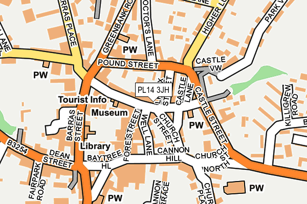 PL14 3JH map - OS OpenMap – Local (Ordnance Survey) PL14 3JH map - OS OpenMap – Local (Ordnance Survey)