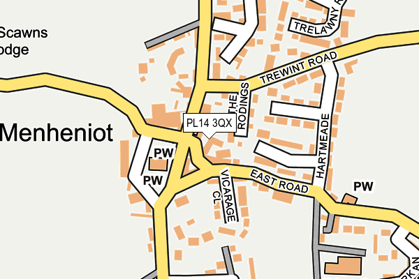 PL14 3QX map - OS OpenMap – Local (Ordnance Survey) PL14 3QX map - OS OpenMap – Local (Ordnance Survey)