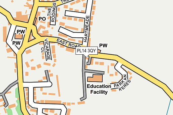 PL14 3QY map - OS OpenMap – Local (Ordnance Survey) PL14 3QY map - OS OpenMap – Local (Ordnance Survey)