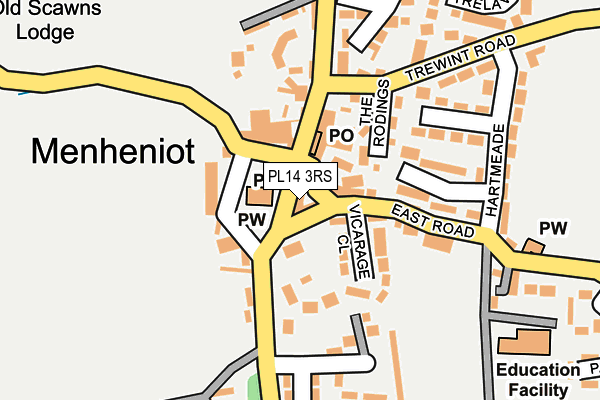 PL14 3RS map - OS OpenMap – Local (Ordnance Survey) PL14 3RS map - OS OpenMap – Local (Ordnance Survey)
