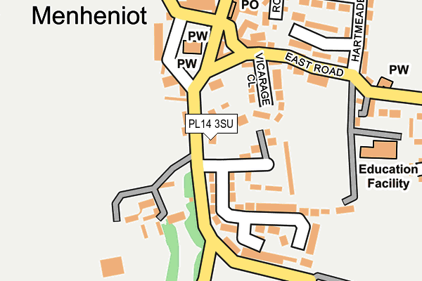 PL14 3SU map - OS OpenMap – Local (Ordnance Survey) PL14 3SU map - OS OpenMap – Local (Ordnance Survey)