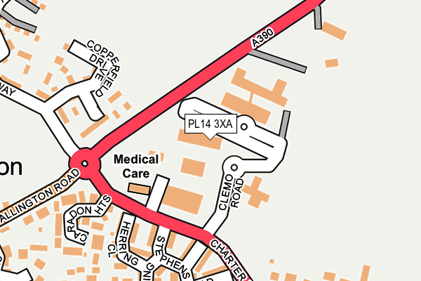 PL14 3XA map - OS OpenMap – Local (Ordnance Survey) PL14 3XA map - OS OpenMap – Local (Ordnance Survey)