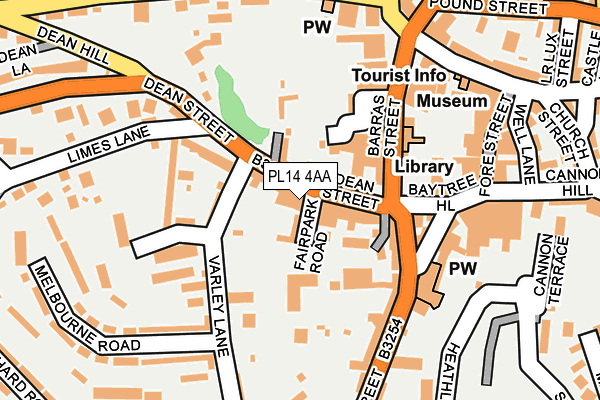 PL14 4AA map - OS OpenMap – Local (Ordnance Survey) PL14 4AA map - OS OpenMap – Local (Ordnance Survey)