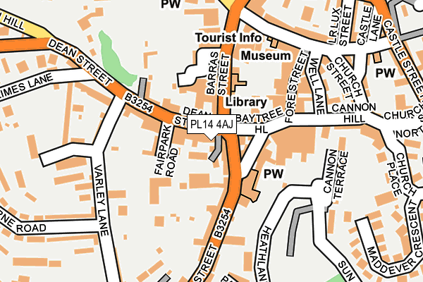 PL14 4AJ map - OS OpenMap – Local (Ordnance Survey) PL14 4AJ map - OS OpenMap – Local (Ordnance Survey)