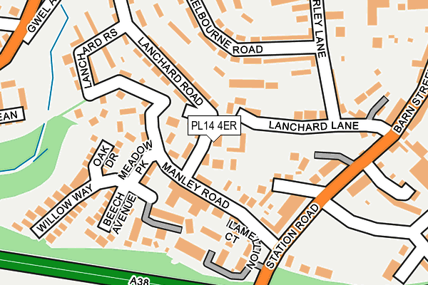 PL14 4ER map - OS OpenMap – Local (Ordnance Survey) PL14 4ER map - OS OpenMap – Local (Ordnance Survey)