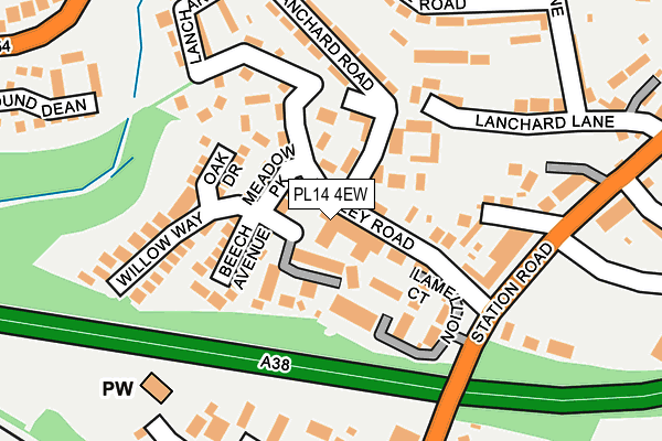 PL14 4EW map - OS OpenMap – Local (Ordnance Survey) PL14 4EW map - OS OpenMap – Local (Ordnance Survey)