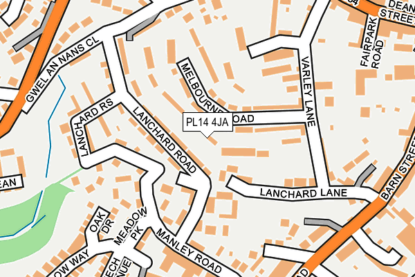 PL14 4JA map - OS OpenMap – Local (Ordnance Survey) PL14 4JA map - OS OpenMap – Local (Ordnance Survey)