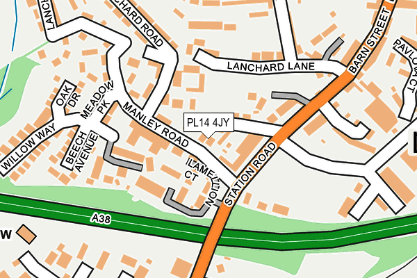 PL14 4JY map - OS OpenMap – Local (Ordnance Survey) PL14 4JY map - OS OpenMap – Local (Ordnance Survey)