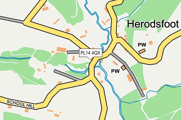 PL14 4QX map - OS OpenMap – Local (Ordnance Survey) PL14 4QX map - OS OpenMap – Local (Ordnance Survey)