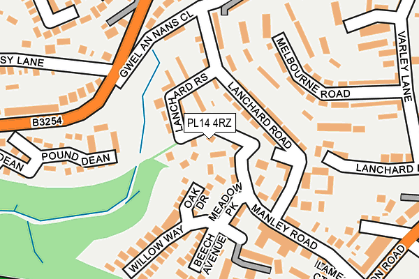 PL14 4RZ map - OS OpenMap – Local (Ordnance Survey) PL14 4RZ map - OS OpenMap – Local (Ordnance Survey)