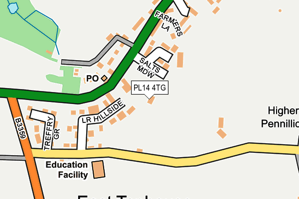 PL14 4TG map - OS OpenMap – Local (Ordnance Survey) PL14 4TG map - OS OpenMap – Local (Ordnance Survey)