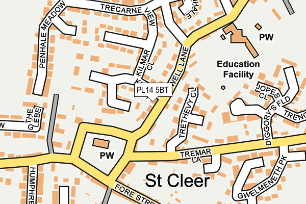 PL14 5BT map - OS OpenMap – Local (Ordnance Survey) PL14 5BT map - OS OpenMap – Local (Ordnance Survey)