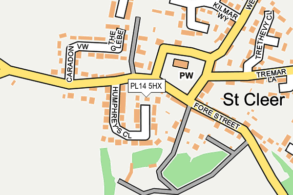 PL14 5HX map - OS OpenMap – Local (Ordnance Survey) PL14 5HX map - OS OpenMap – Local (Ordnance Survey)