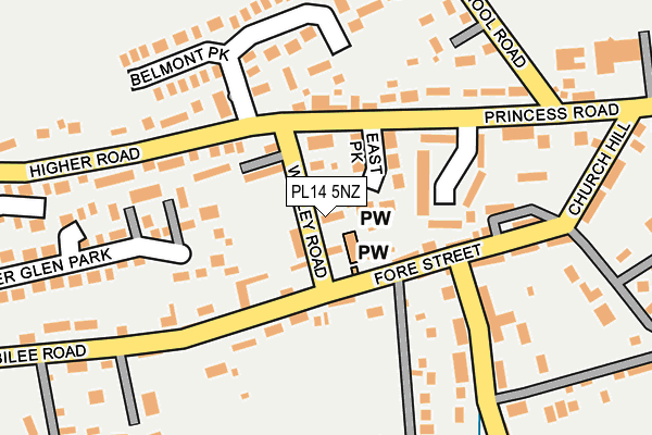PL14 5NZ map - OS OpenMap – Local (Ordnance Survey) PL14 5NZ map - OS OpenMap – Local (Ordnance Survey)